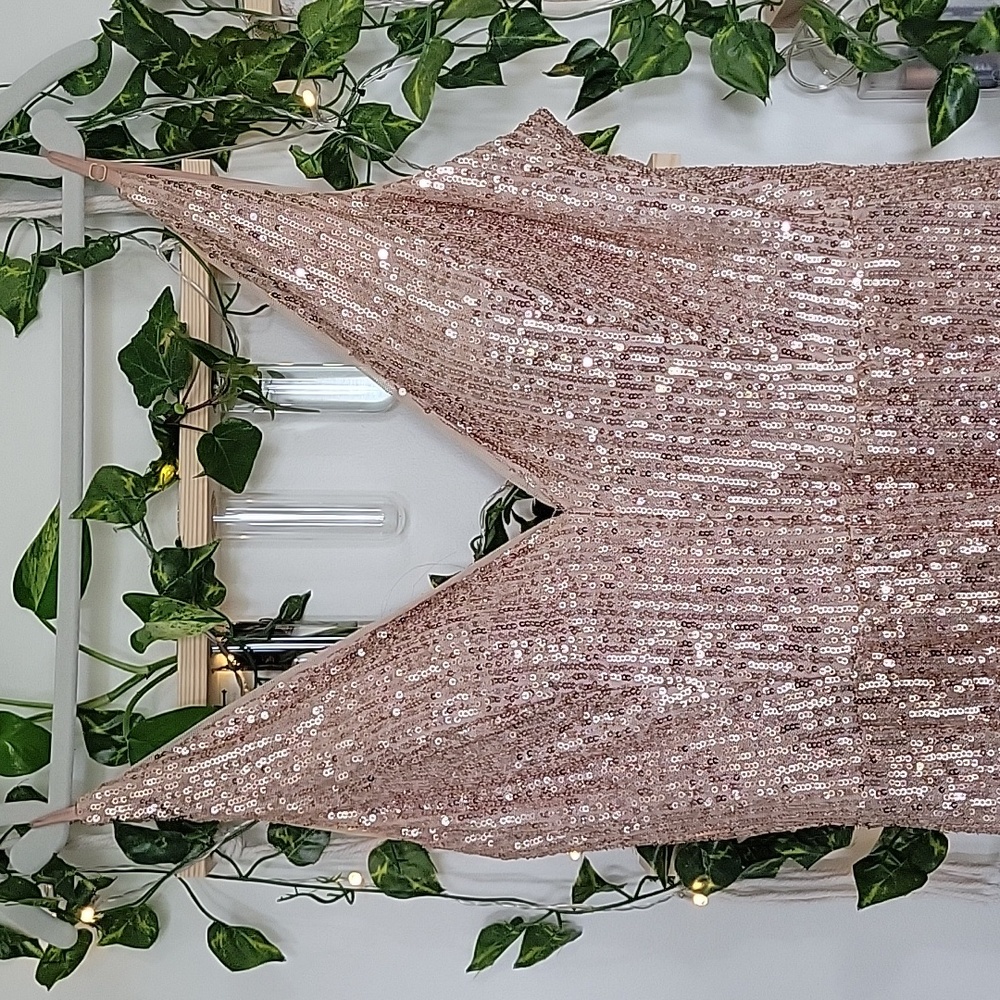 GB Gold Sequin Long Prom Dress